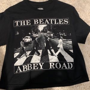 The Beatles Black Crop top